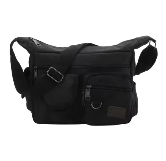 Canvas Multi-Pocket Crossbody Bag