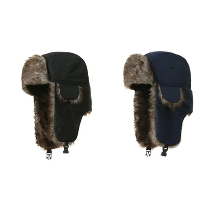 Unisex Warm Mens Women Trapper Cap Aviator Trooper Earflap Winter Flaps Ski Hat New Bomber Hats Russian Faux Fur Hats