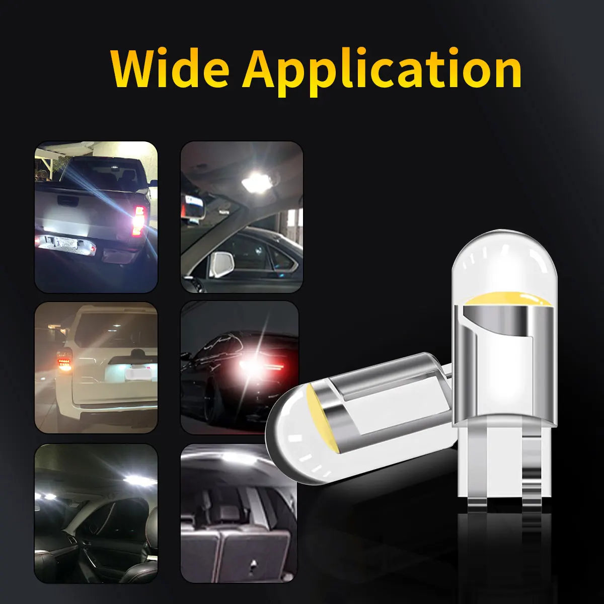 10PCS Fully Transparent Design W5W T10 WY5W 192 194 168 LED Car Bulbs for Automotive Reading Width Clearance Turn Signal Lights