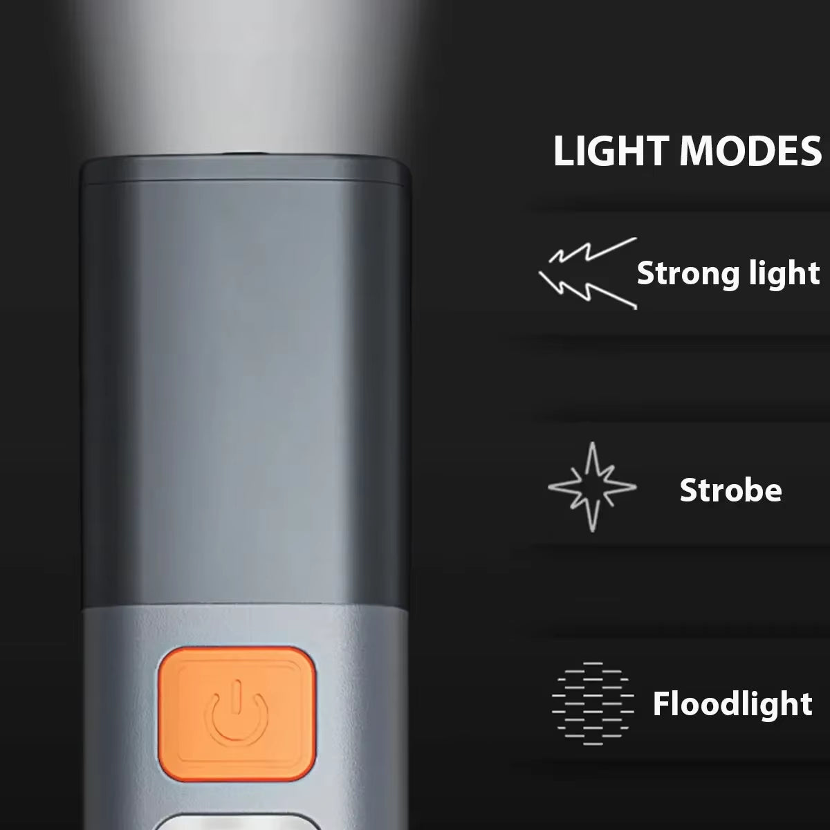 Portable Strong Lighting ABS Flashlamp with Telescopic Focus USB Charging EDC Camping Torch Outdoor Hanging COB Side Lamp