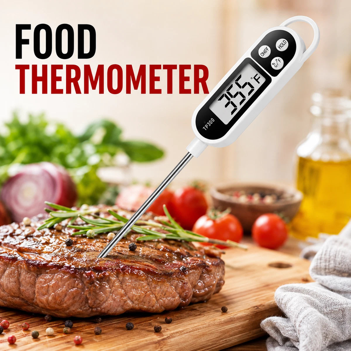 Digital Food Thermometer for Cooking & BBQ